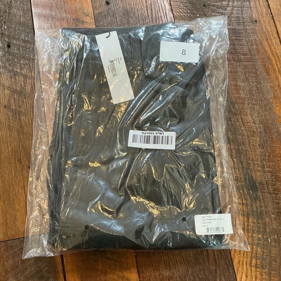 LBLC The Label Robin Pant Faux Leather Black High Rise Straight Leg Sizes S & M - Picture 7 of 16